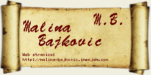 Malina Bajković vizit kartica